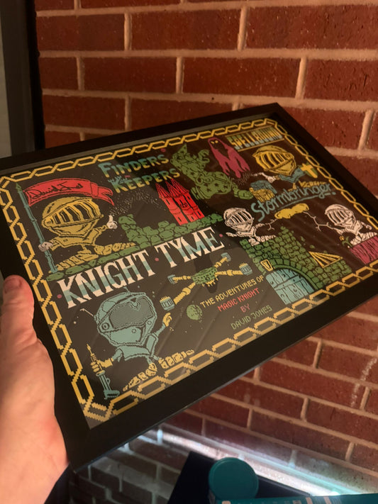 A3 Framed signed print - Magic Knight Trilogy - signed by David Jones - Fusion Retro Books