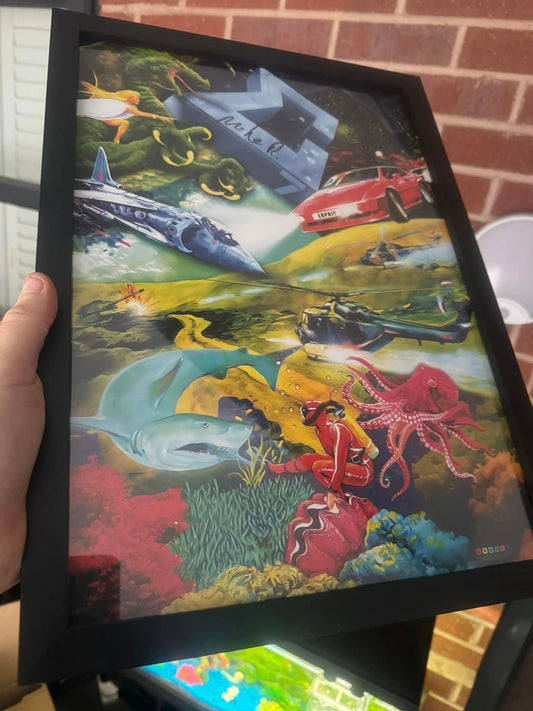 A3 Framed signed print - Games of Mike Richardson from Durell - signed Mike Richardson - Fusion Retro Books